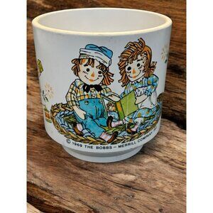 Vintage 1969 Bobbs Merrill Raggedy Ann & Andy Melamine Cup Mug Childs